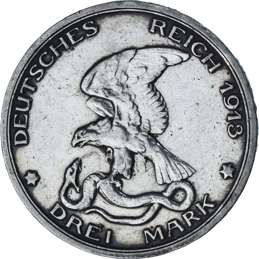 Monnaie, Etats allemands, PRUSSIA, Wilhelm II, 3 Mark, 1913, Berlin, SUP