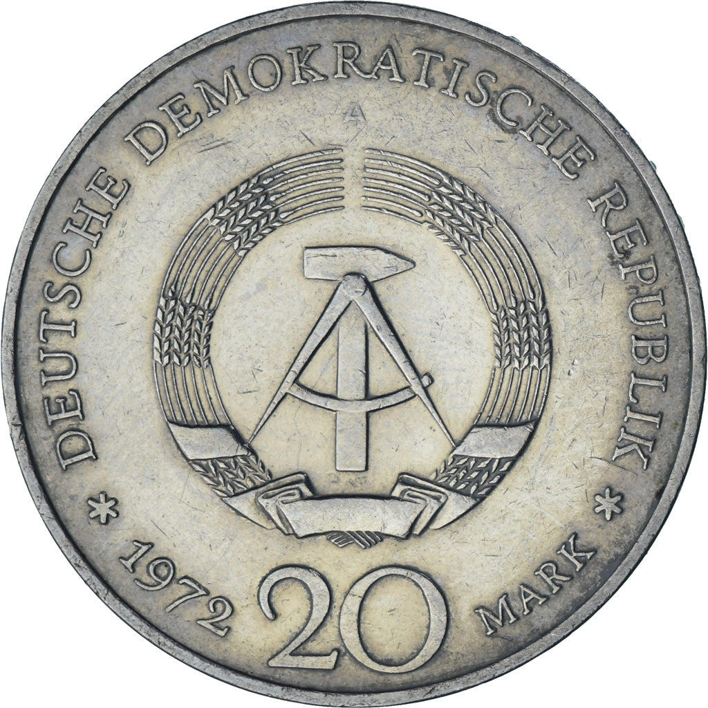 ALEMANHA - REPÚBLICA DEMOCRÁTICA, 20 Mark, 1972, Berlin, Cobre-níquel
