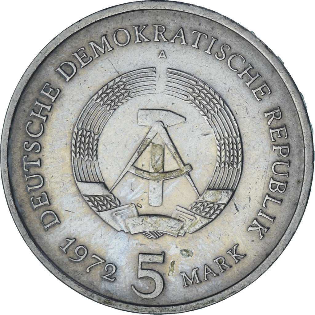 Moneta, REPUBBLICA DEMOCRATICA TEDESCA, 5 Mark, 1972, Berlin, BB+, Rame-nichel