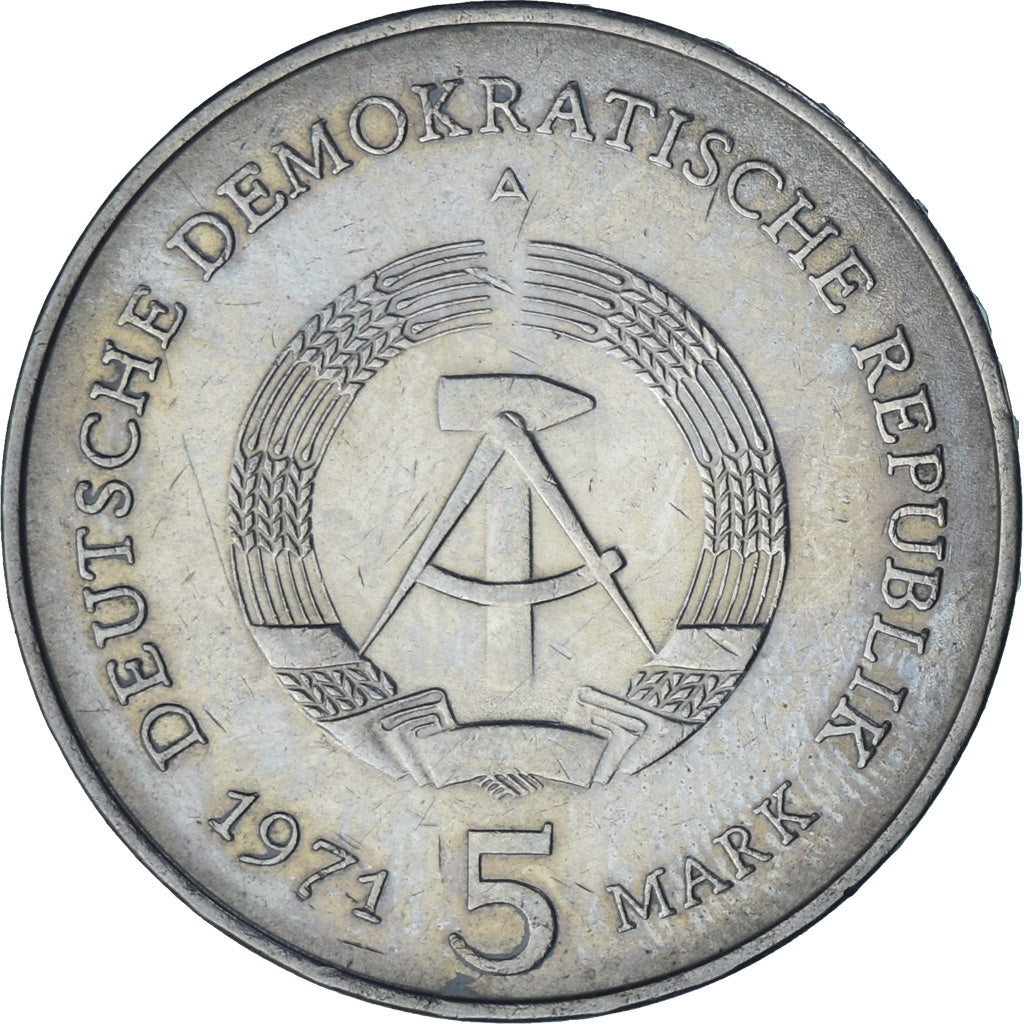 Moneta, REPUBBLICA DEMOCRATICA TEDESCA, 5 Mark, 1971, Berlin, SPL-, Rame-nichel