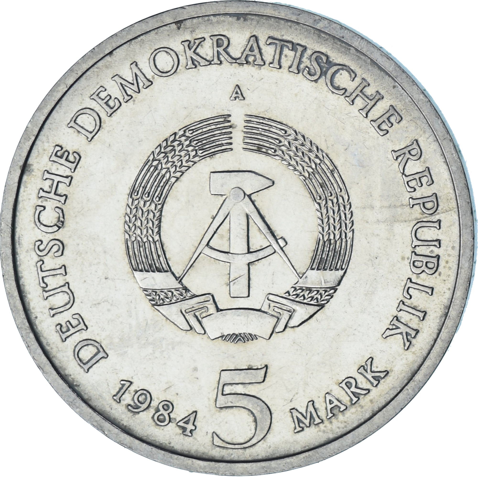 Moneta, REPUBBLICA DEMOCRATICA TEDESCA, 5 Mark, 1984, Berlin, SPL, Rame-nichel
