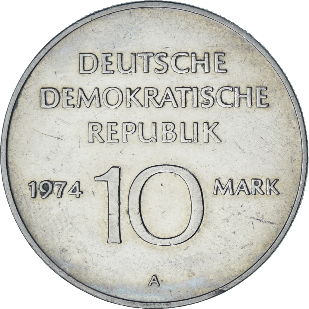 Moneta, REPUBBLICA DEMOCRATICA TEDESCA, 10 Mark, 1974, Berlin, SPL-