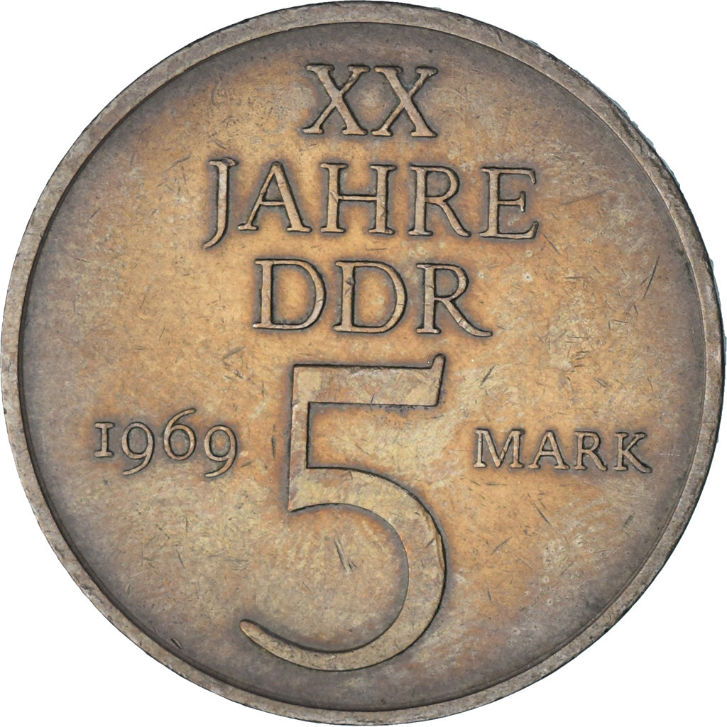 Münze, GERMAN-DEMOCRATIC REPUBLIC, 5 Mark, 1969, SS, Nickel-Bronze, KM:22.1
