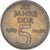 Monnaie, République démocratique allemande, 5 Mark, 1969, TTB, Nickel-Bronze
