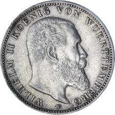 Coin, German States, WURTTEMBERG, Wilhelm II, 3 Mark, 1908, Freudenstadt