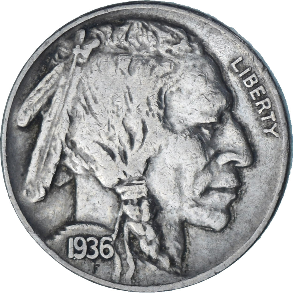Moneta, Stati Uniti, 5 Cents, 1936, BB+, Cupronickel