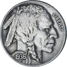 Moneta, Stati Uniti, 5 Cents, 1936, BB+, Cupronickel