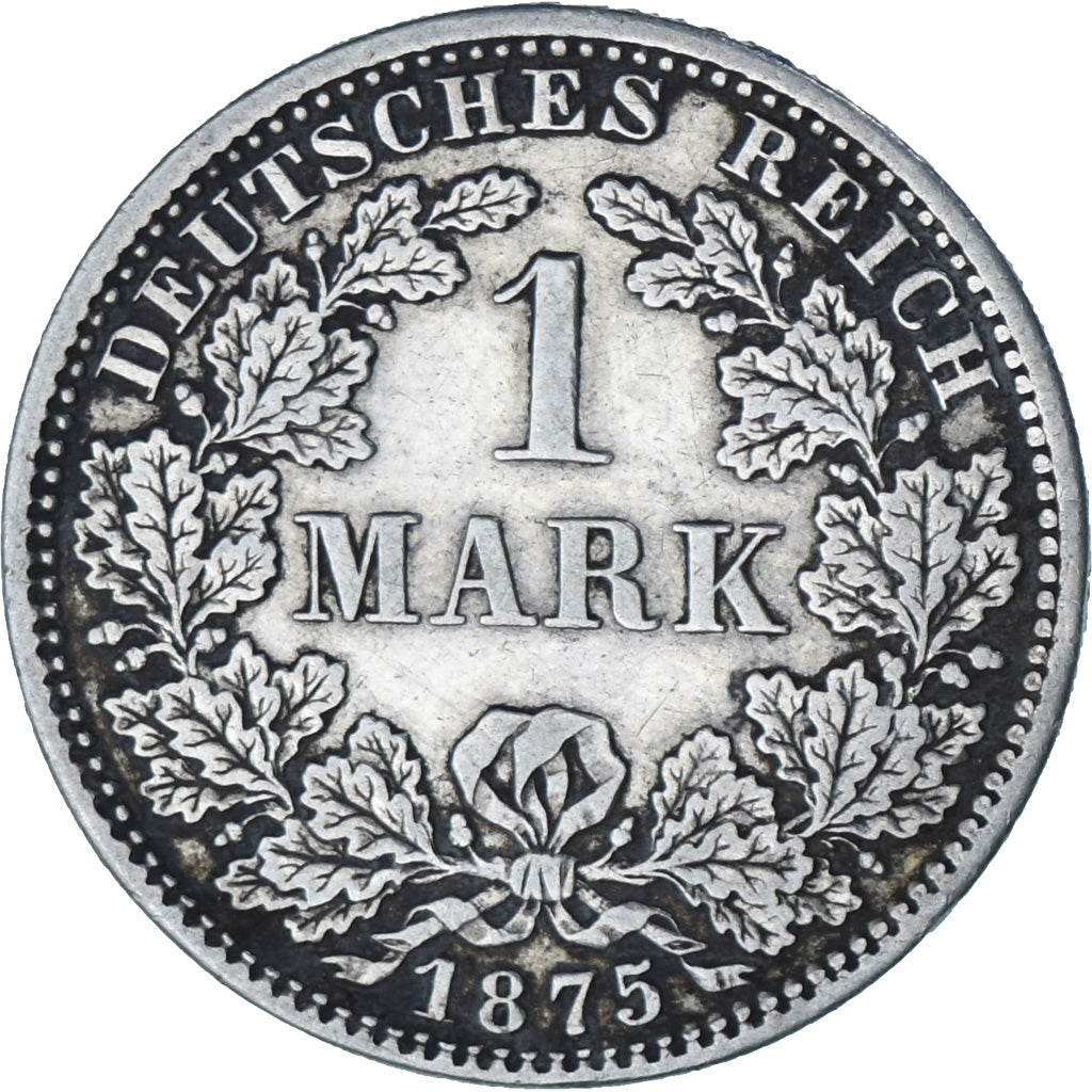 Moneta, GERMANIA - IMPERO, Wilhelm I, Mark, 1875, Munich, BB+, Argento, KM:7