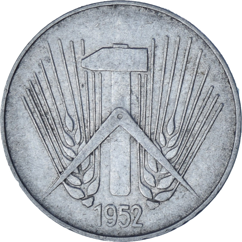 Moneta, REPUBBLICA DEMOCRATICA TEDESCA, 10 Pfennig, 1952, Berlin, BB+, Alluminio