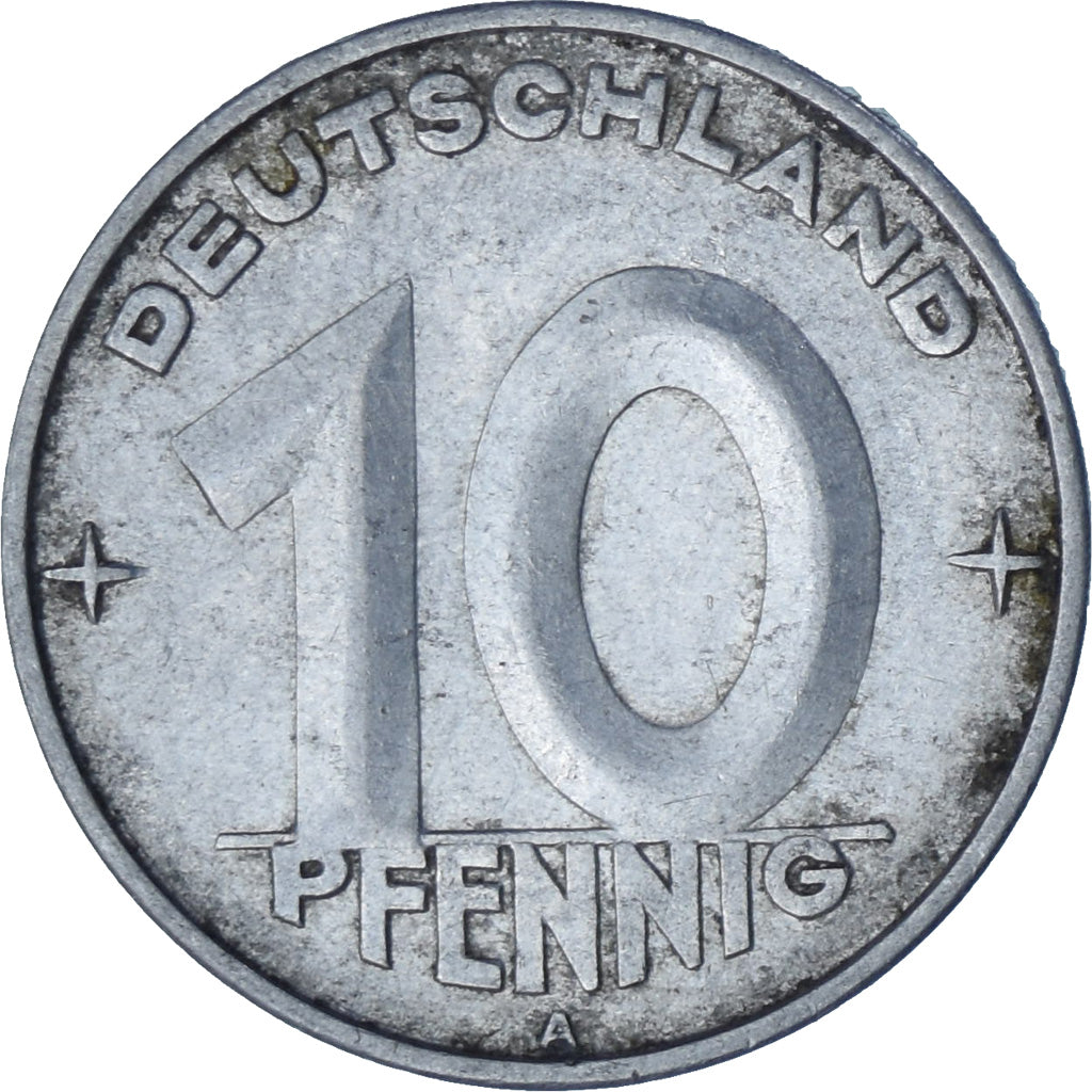 Moneta, REPUBBLICA DEMOCRATICA TEDESCA, 10 Pfennig, 1952, Berlin, BB+, Alluminio