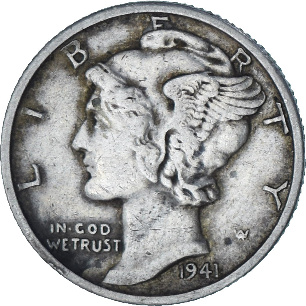 Moeda, Estados Unidos da América, Dime, 1941, San Francisco, AU(50-53), Prata
