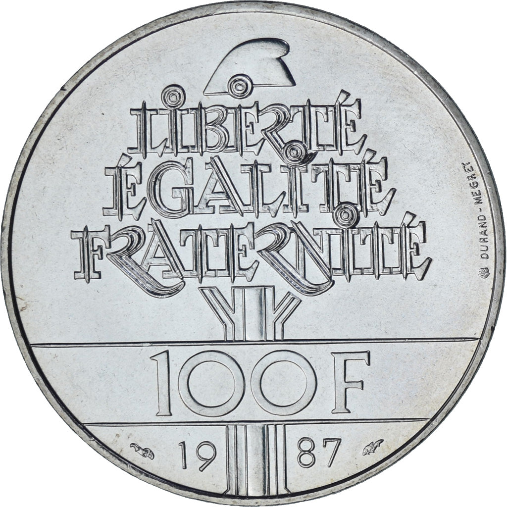 Moneta, Francia, Lafayette, 100 Francs, 1987, Paris, SPL-, Argento, KM:962