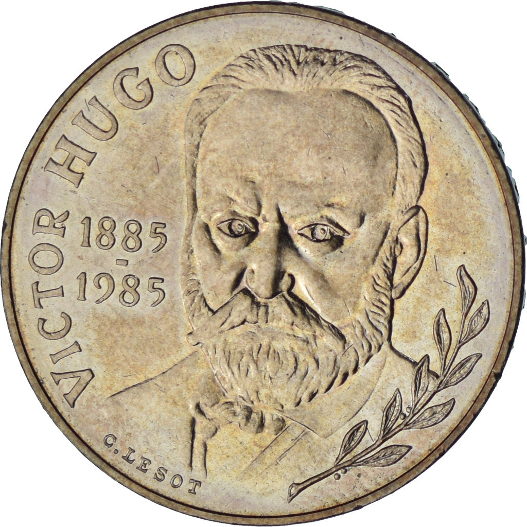 Moneta, Francia, Victor Hugo, 10 Francs, 1985, Pessac, Tranche A, SPL-