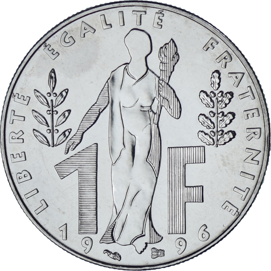 Moneta, Francja, Jacques Rueff, Franc, 1996, MS(60-62), Nikiel, KM:1160