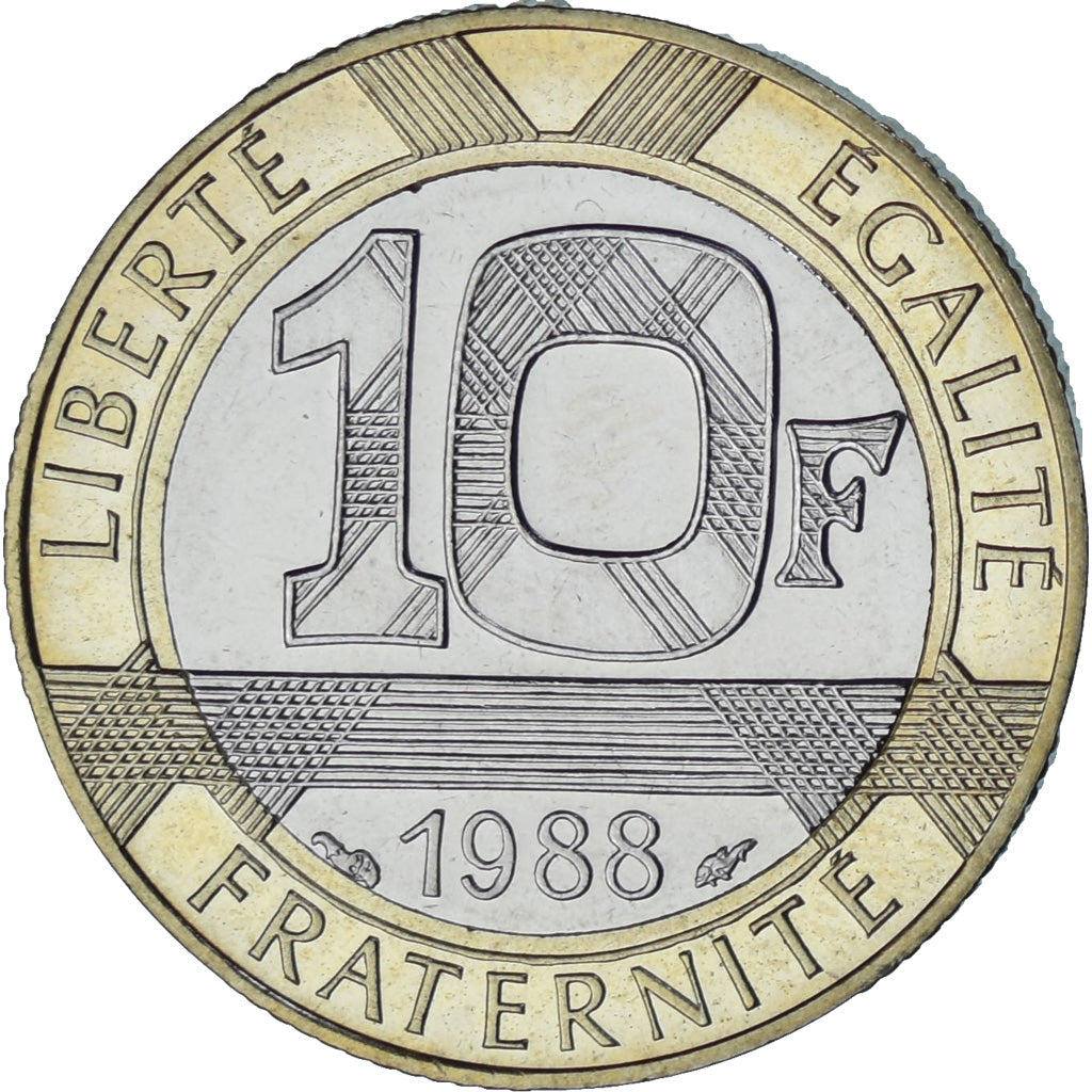 Münze, Frankreich, 10 Francs, 1988, VZ+, Aluminum-Bronze