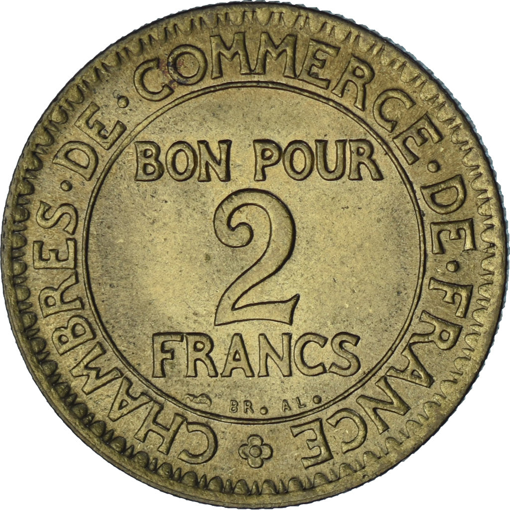 Moneda, Francia, Chambre de commerce, 2 Francs, 1921, Paris, EBC, Aluminio -