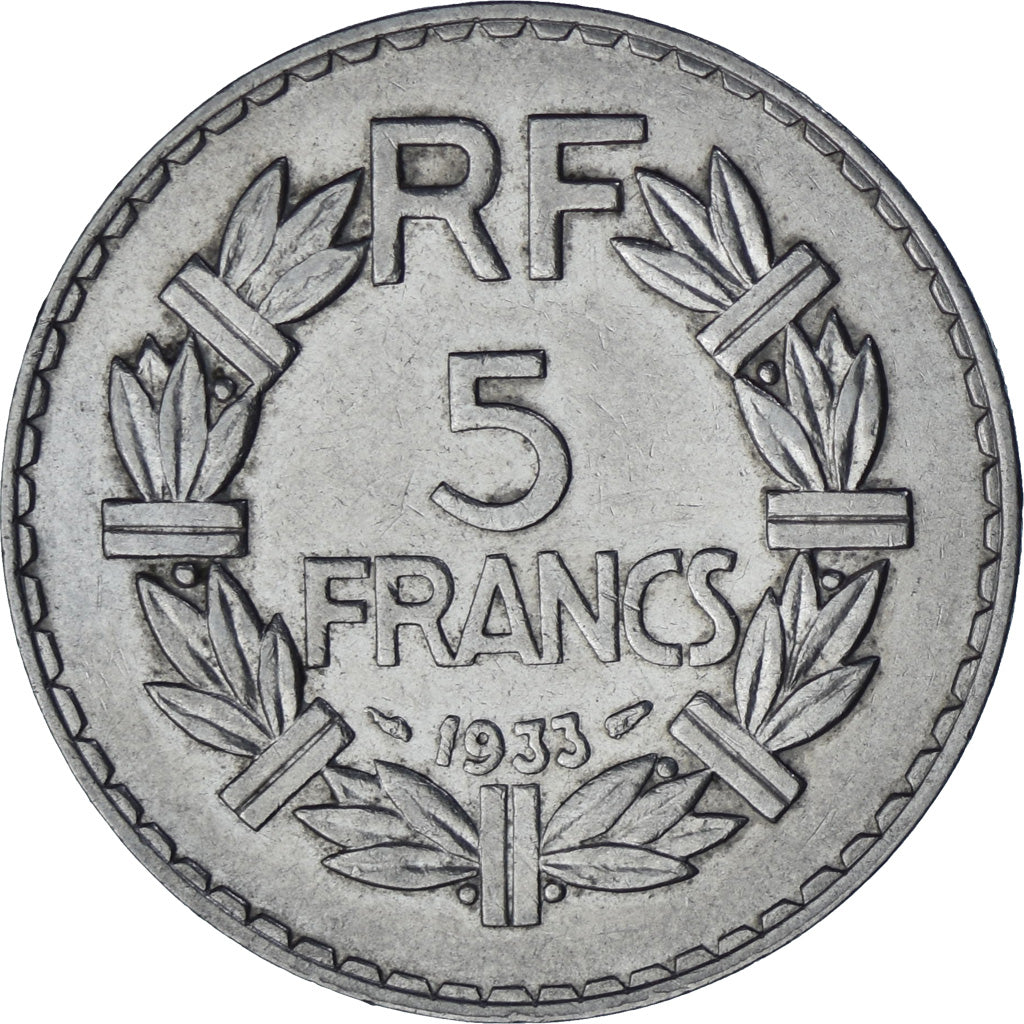 France, Lavrillier, 5 Francs, 1933, Paris, SUP, Nickel, KM:888