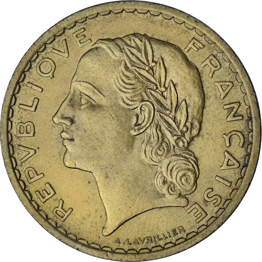Moneta, Francia, Lavrillier, 5 Francs, 1939, BB, Alluminio-bronzo, KM:888a.1