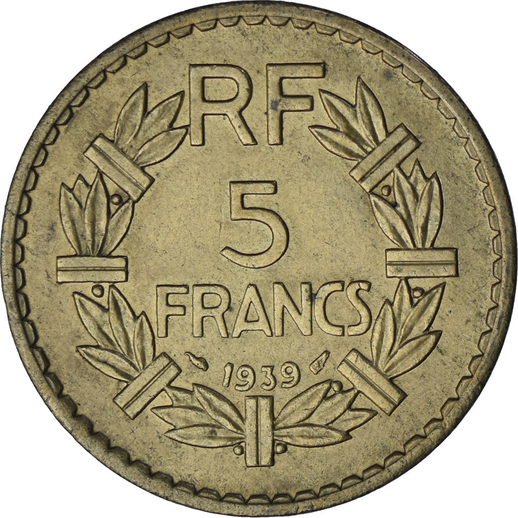Moneta, Francia, Lavrillier, 5 Francs, 1939, BB, Alluminio-bronzo, KM:888a.1