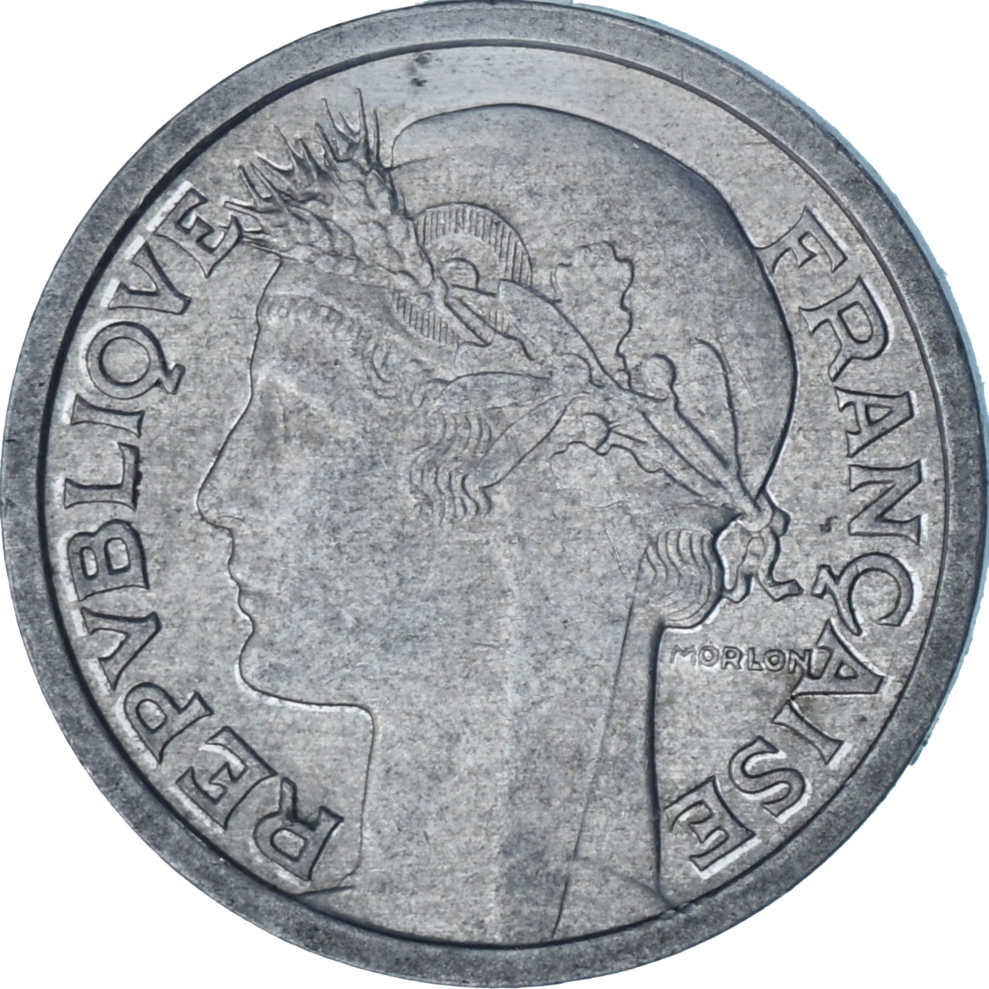 Moneda, Francia, Morlon, Franc, 1945, MBC, Aluminio, KM:885a.1, Gadoury:473a