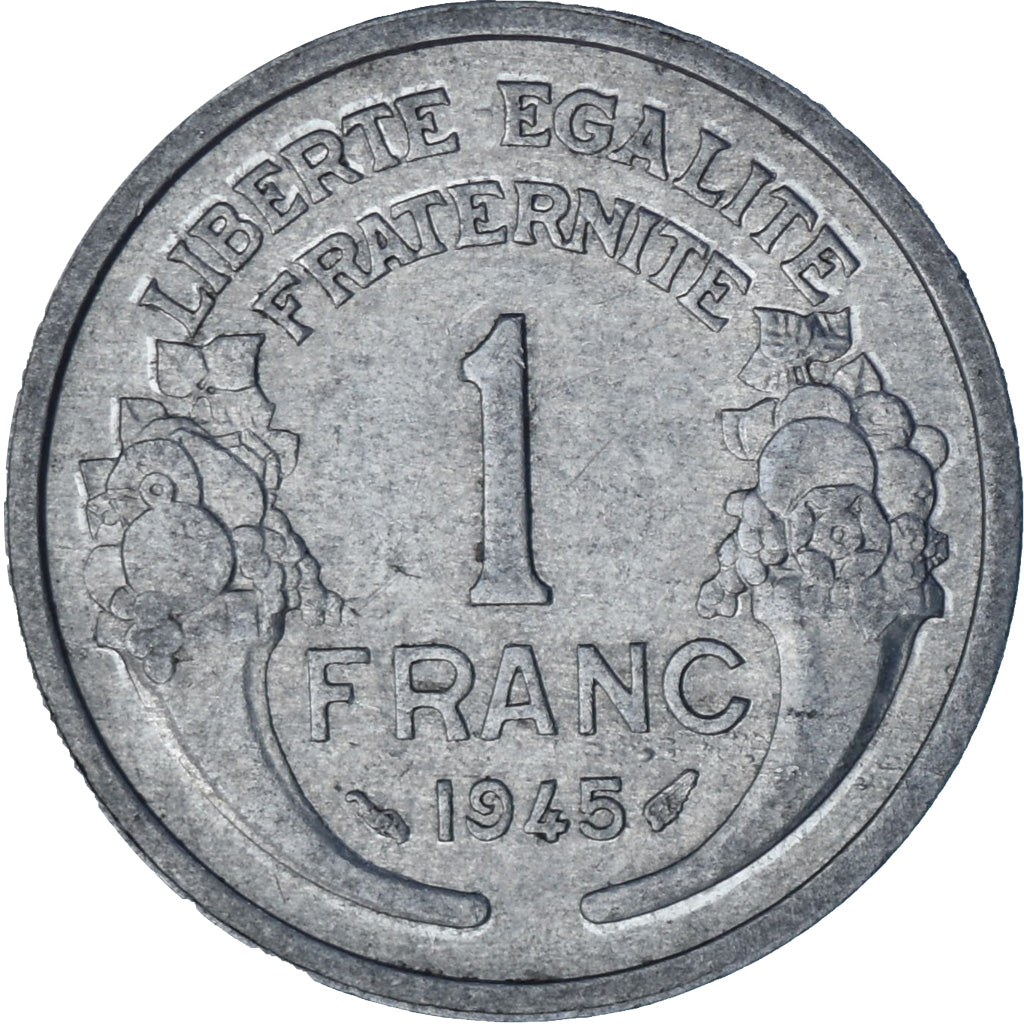 Moneda, Francia, Morlon, Franc, 1945, MBC, Aluminio, KM:885a.1, Gadoury:473a