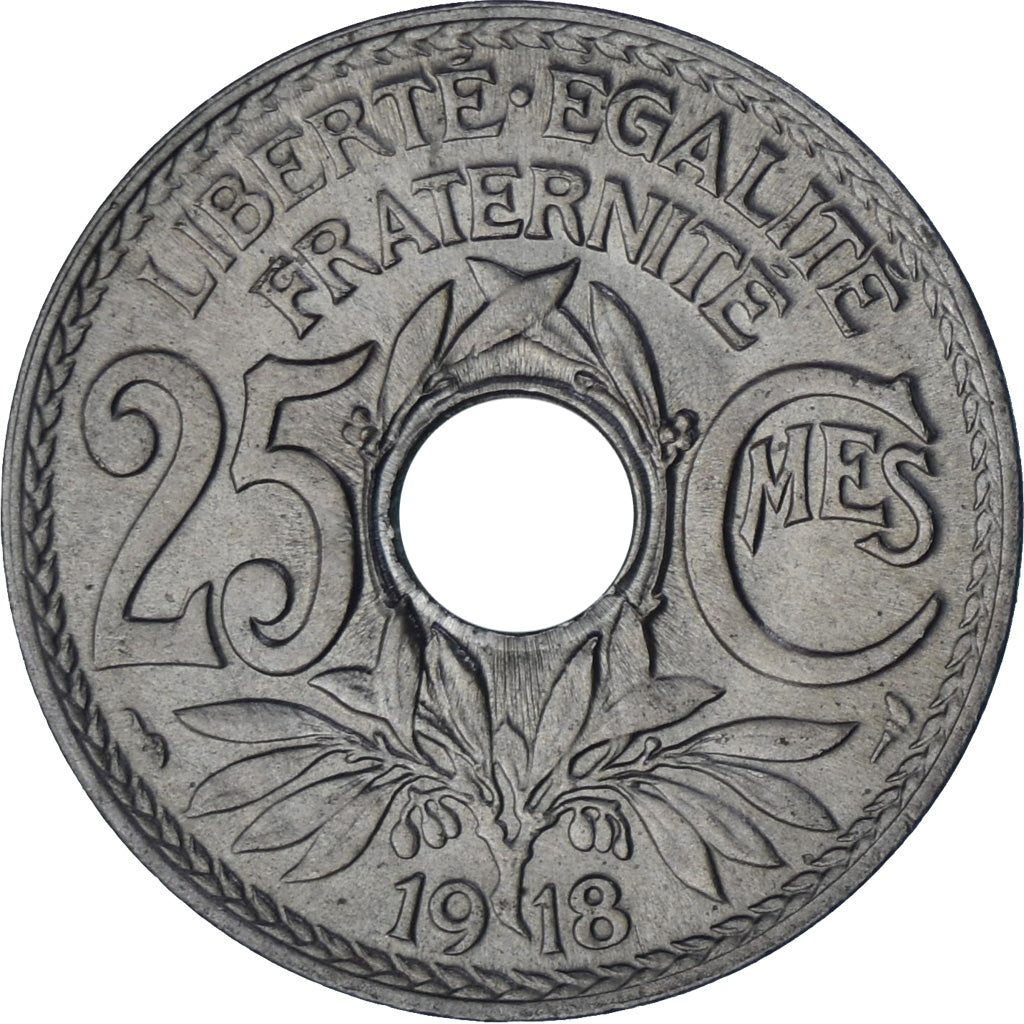 Coin, France, Lindauer, 25 Centimes, 1918, AU(55-58), Copper-nickel, KM:867a