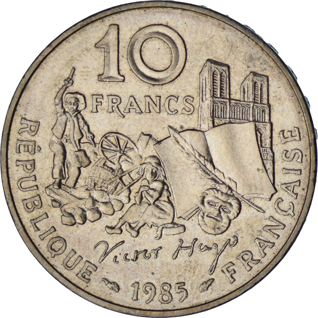 Moneta, Francia, Victor Hugo, 10 Francs, 1985, Paris, SPL-, Nichel-bronzo