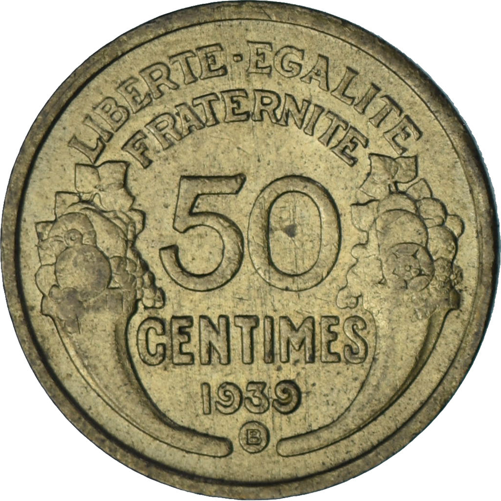 Francia, 50 Centimes, Morlon, 1939, Bruxelles, Aluminio - bronce, EBC