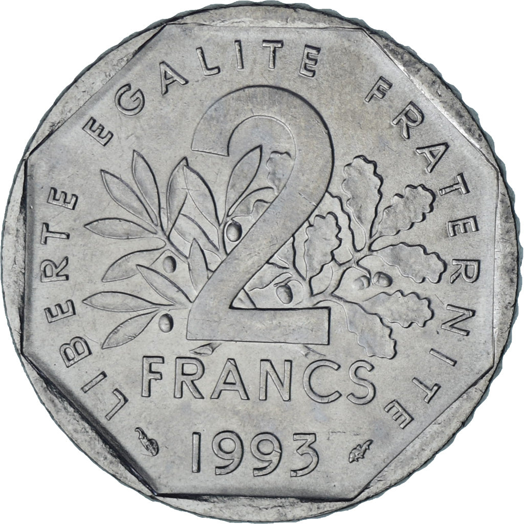 Moneta, Francia, 2 Francs, 1993, SPL, Nichel