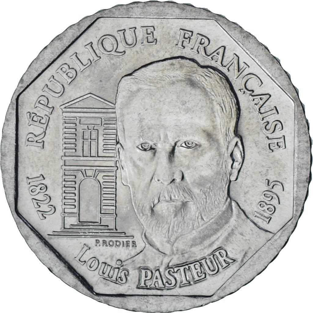 Moneta, Francia, Pasteur, 2 Francs, 1995, SPL, Nichel, KM:1119, Gadoury:549