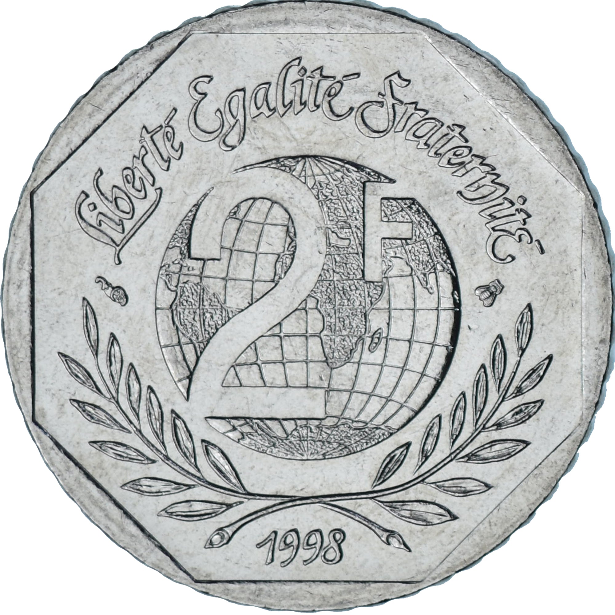 Munten, Frankrijk, René Cassin, 2 Francs, 1998, Paris, UNC-, Nickel, KM:1213