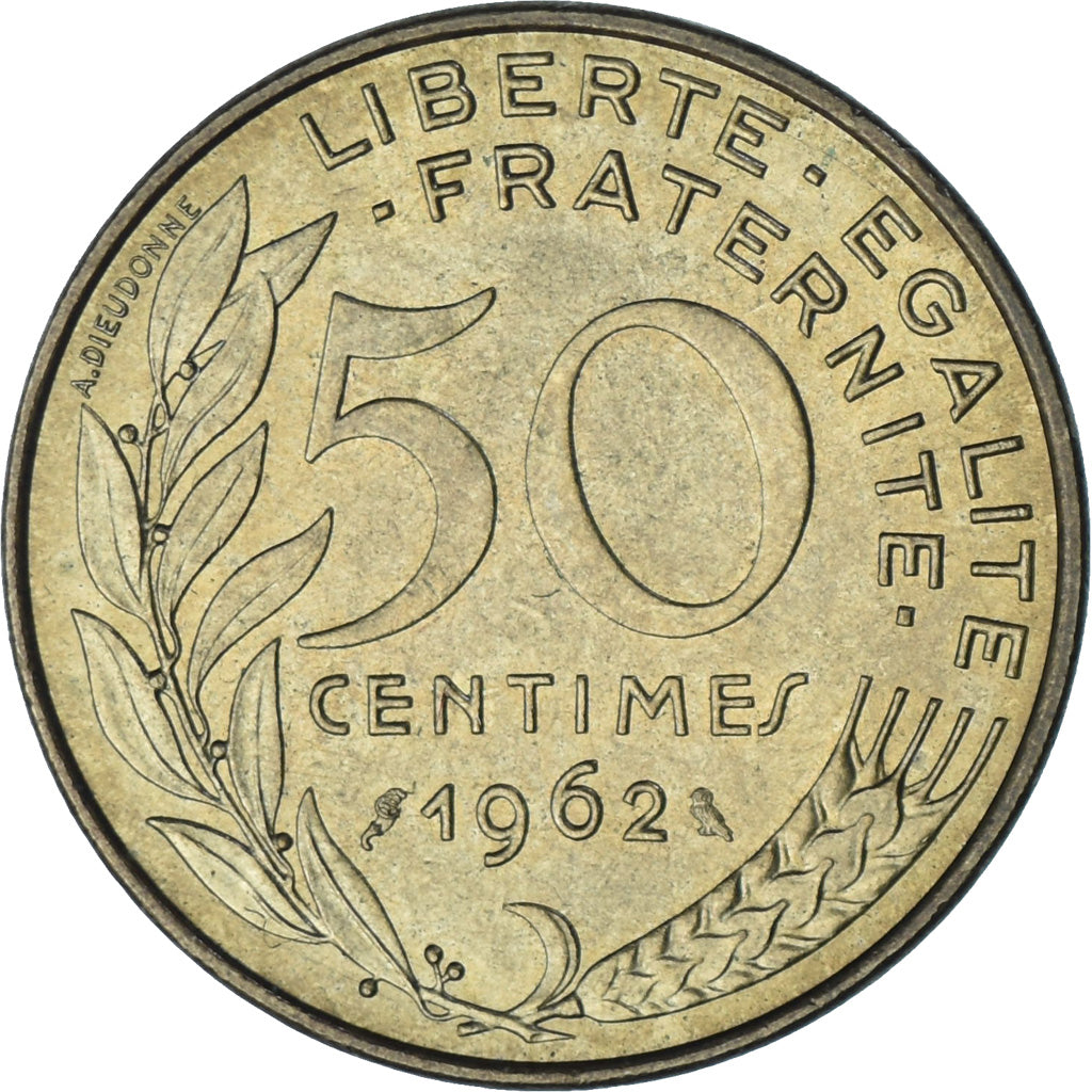 Moneda, Francia, Marianne, 50 Centimes, 1962, Paris, EBC+, Aluminio - bronce