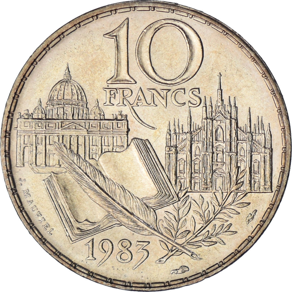 Coin, France, 10 Francs, 1983, MS(63), Copper-nickel Aluminium