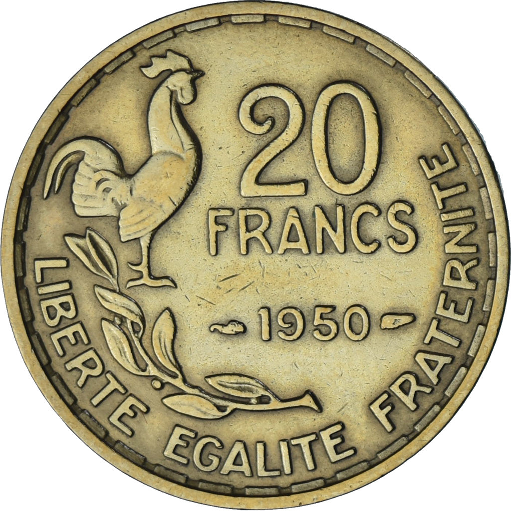 Monnaie, France, Guiraud, 20 Francs, 1950, Paris, SUP, Bronze-Aluminium