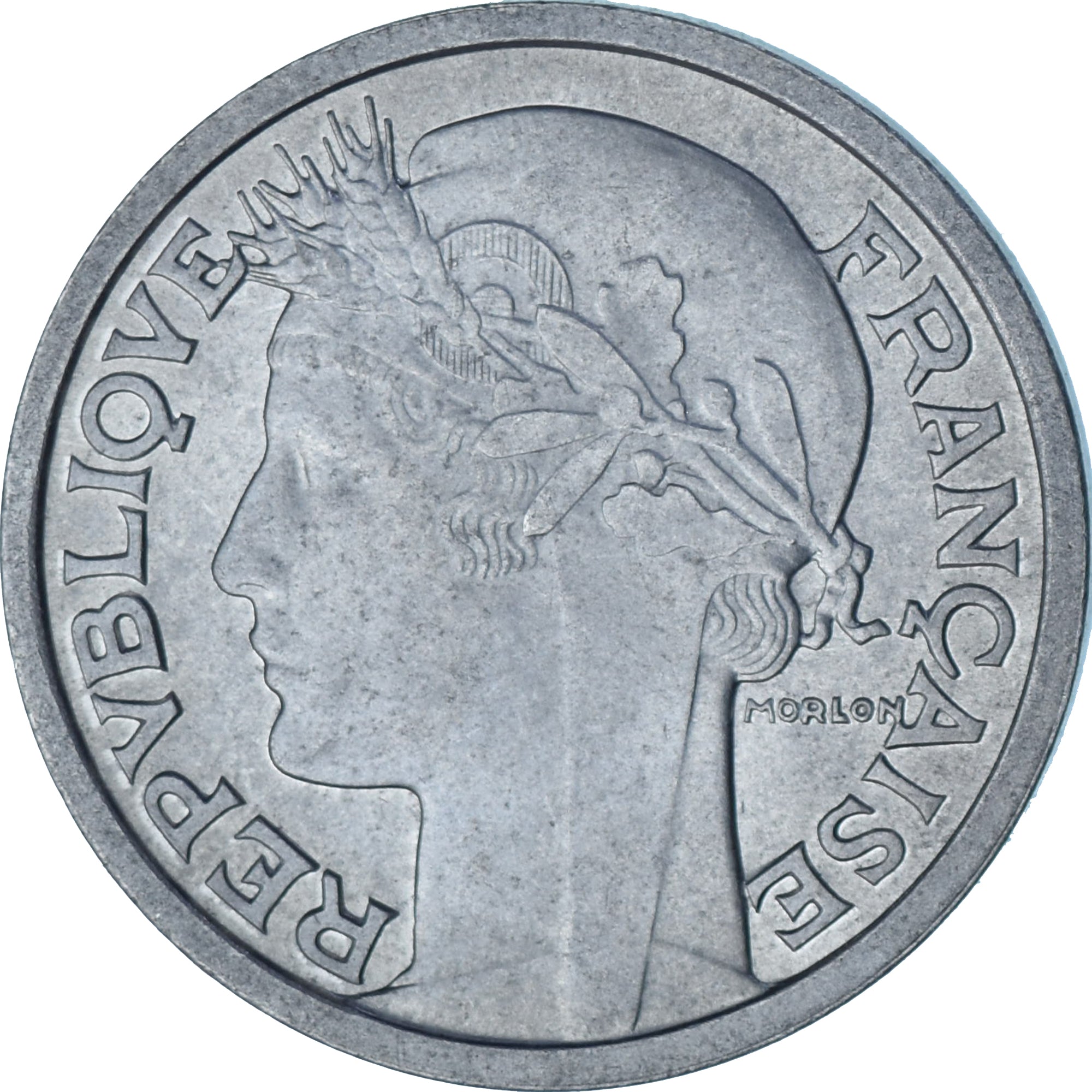 Münze, Frankreich, Morlon, 2 Francs, 1959, Paris, VZ+, Aluminium, KM:886a.1