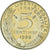 Moneta, Francja, Marianne, 5 Centimes, 1988, Paris, MS(63), Aluminium-Brąz