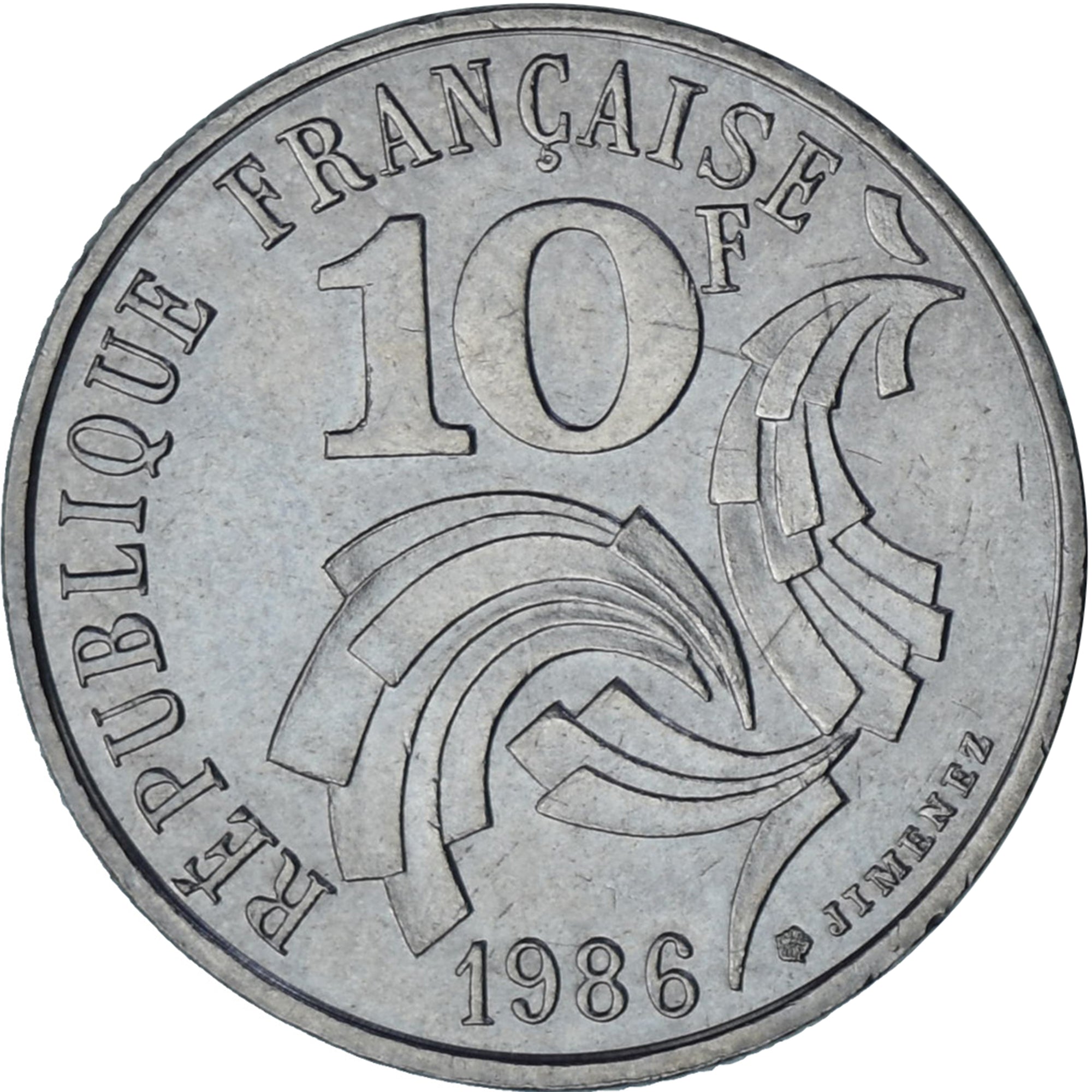 Moneta, Francia, Jimenez, 10 Francs, 1986, Paris, SPL, Nichel, KM:959