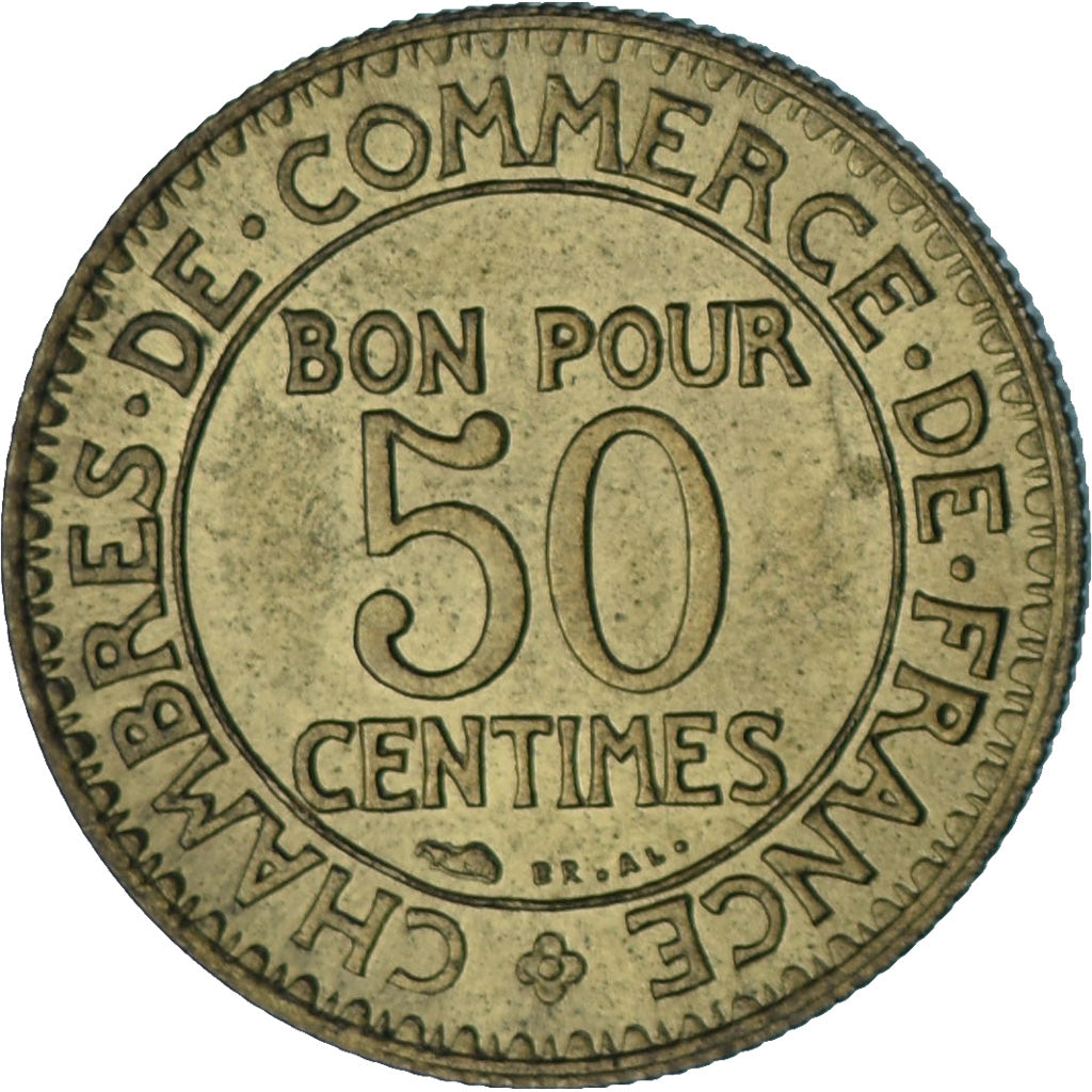 Moneta, Francia, Chambre de commerce, 50 Centimes, 1925, BB+, Alluminio-bronzo
