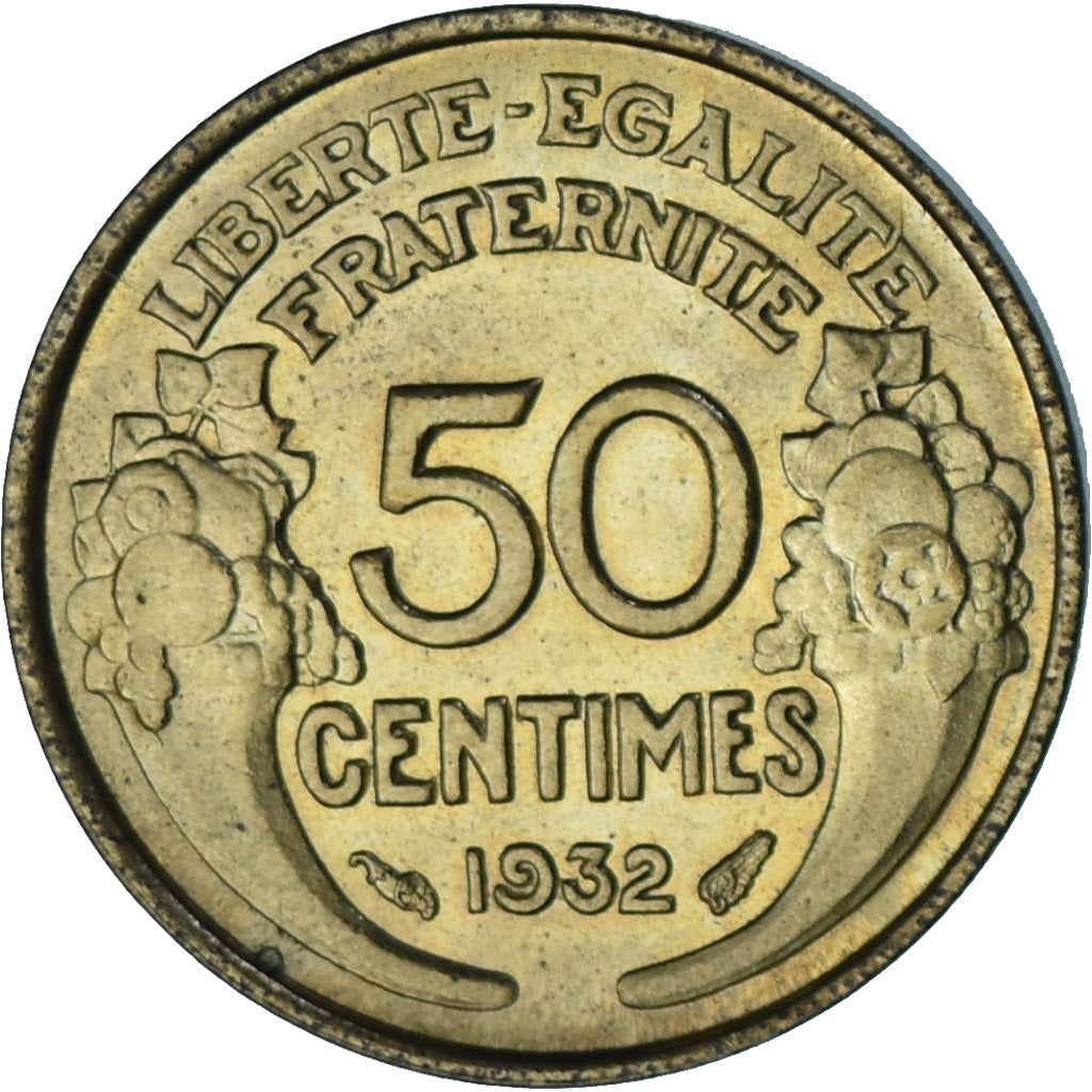 Moneda, Francia, Morlon, 50 Centimes, 1932, Paris, EBC+, Aluminio - bronce