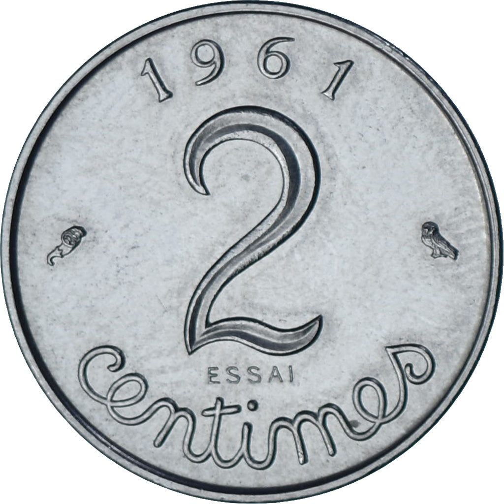 Coin, France, Épi, 2 Centimes, 1961, Paris, MS(64), Chrome-Steel, KM:E103.1