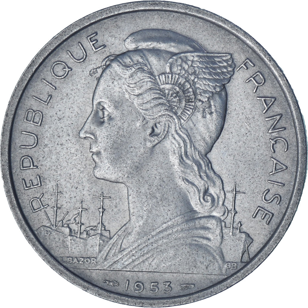 Münze, Madagascar, 5 Francs, 1953, SS+, Aluminium