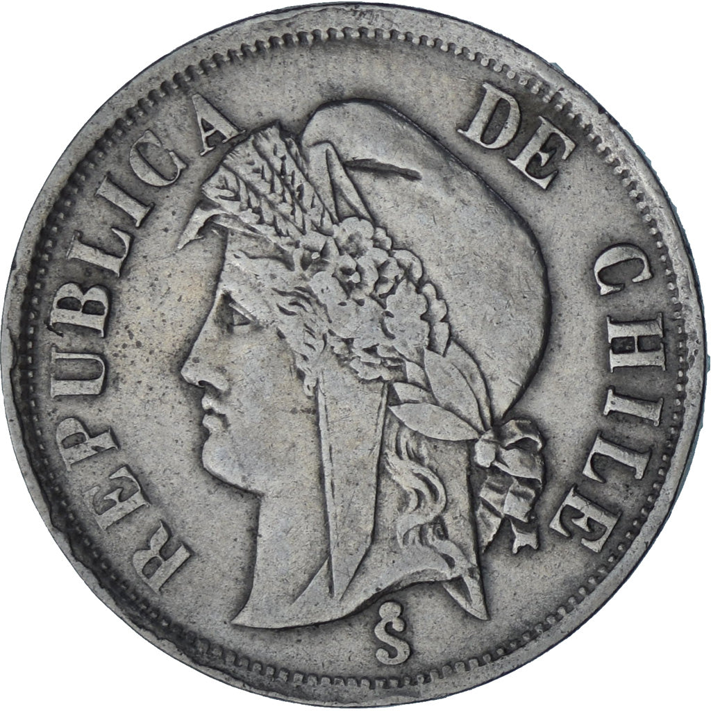 Münze, Chile, 2 Centavos, 1872, SS+, Kupfer-Nickel, KM:147