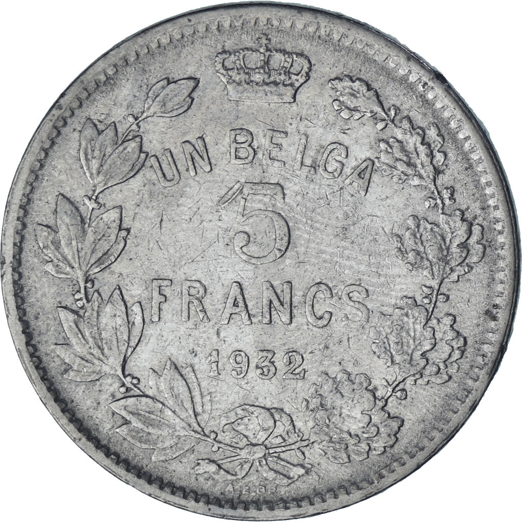 Münze, Belgien, 5 Francs, 5 Frank, 1932, SS+, Nickel, KM:97.1