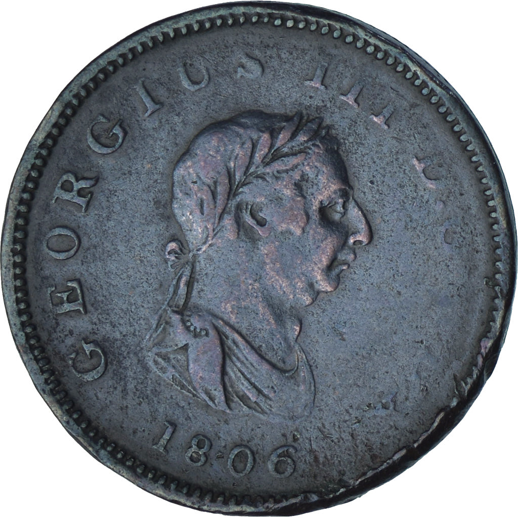 Moneta, Gran Bretagna, George III, Penny, 1806, MB+, Rame, KM:663