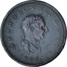 Moneta, Gran Bretagna, George III, Penny, 1806, MB+, Rame, KM:663