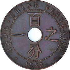 Münze, FRENCH INDO-CHINA, Cent, 1923, Poissy, SS, Bronze, KM:12.3, Lecompte:92