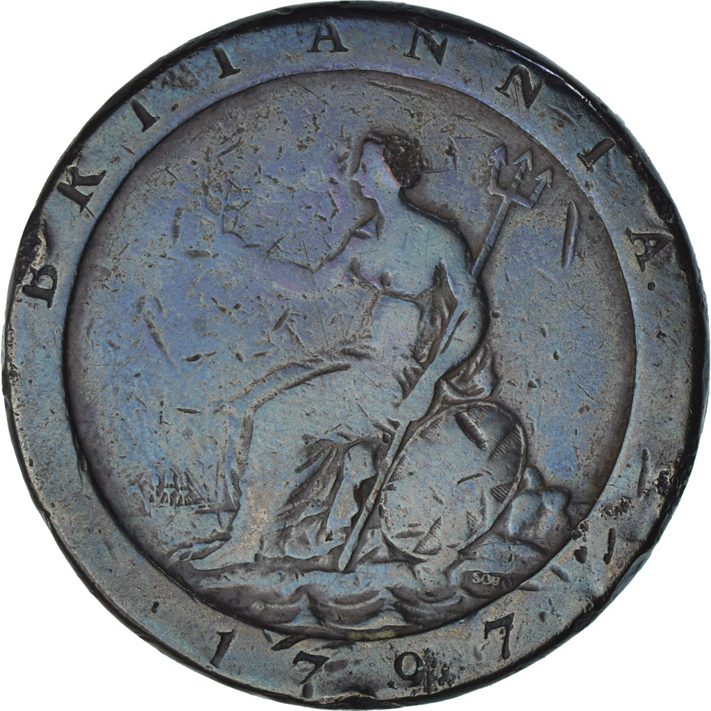 Moneta, Gran Bretagna, George III, Penny, 1797, B, Rame, KM:618