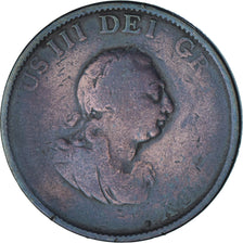 Moneta, Gran Bretagna, George III, 1/2 Penny, 1799, London, MB+, Rame, KM:647