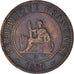 Moneta, INDOCINA FRANCESE, Cent, 1889, Paris, BB+, Bronzo, KM:1, Lecompte:41