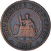 Moeda, INDOCHINA FRANCESA, Cent, 1886, Paris, AU(50-53), Bronze
